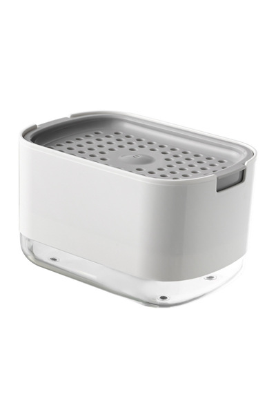 Choice علبة صابون بيضاء، موزع صابون سائل يدوي، موزع صابون أطباق مع حامل إسفنج...