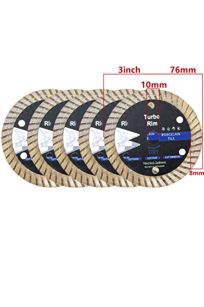 Choice 5 قطع من أقراص قطع البلاط الماسية مقاس 76 مم، شفرات منشار توربو سيرامي...