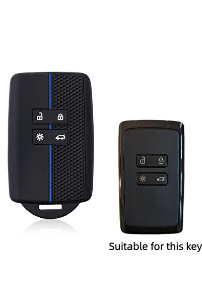 choice2 غطاء مفتاح سيليكون أزرق اللون لسيارات رينو أسترال، كابتور، أركانا، كو...