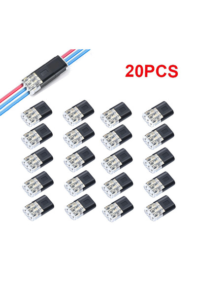 Choice1 20 قطعة من موصلات طرفية سوداء، 10/20/30/40/50 قطعة، موصل كابل ثنائي ا...