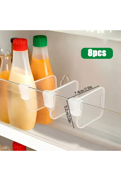 Choice1 8pcs 8/16/24PCS Sturdy Clear Refrigerator Organizer Dividers Adjustab...