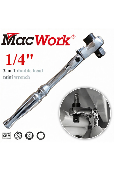 choice2 1pc 1/4 Ratchet Wrench, 2 In 1 Mini Ratchet - Sket And Bit Ratchet, 7...