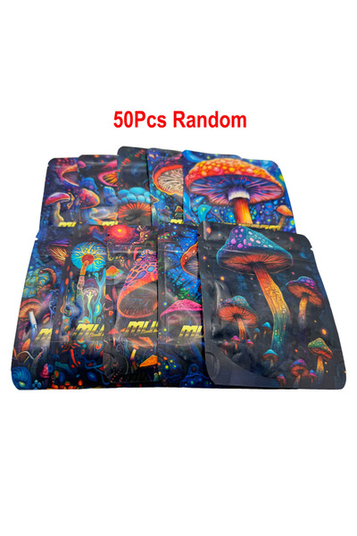 Choice 9.5cmX12.5cm 50Pcs Random 50Pcs 3.5g Mushroom Reusable Big Laser Stora...