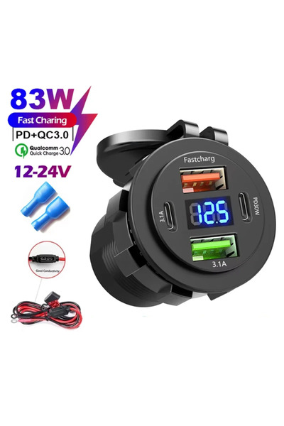 Choice5 شاحن سيارة جديد من kebidumei، 4 منافذ، 10 أمبير، 18AWG، يدعم الشحن ال...