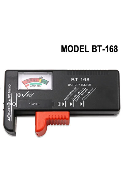 Choice بطاريات زرية عالمية سوداء BT-168 AA/AAA/C/D/9V/1.5V، مزودة بمؤشر لوني.