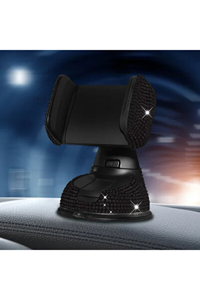 Choice حامل هاتف سيارة أسود مرصع بالكريستال، حامل هاتف سيارة مرصع بأحجار الرا...