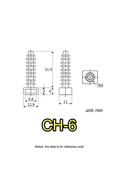 Choice3 CH-6 أبيض 100 قطعة حامل ربط كابلات نايلون، نوع تثبيت برشام دفع، نوع ت...