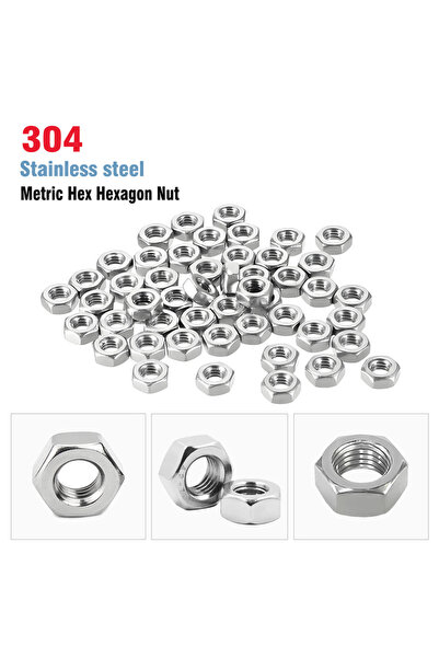 Choice7 100 قطعة من الصواميل السداسية المترية M4، مصنوعة من الفولاذ المقاوم ل...