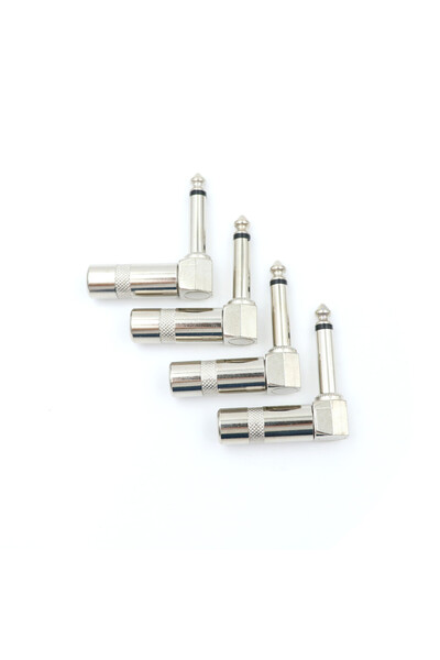 Choice 4pcs 1/4 Inch 6.35mm L-shape Jack Right Angle Male Mono Plug Connector...