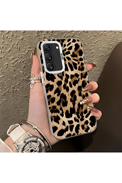 SLIMFELT Samsung Galaxy S22 Uyumlu Lüks Leopar Kılıfı, Düşmeye Dayanıklı Sili...