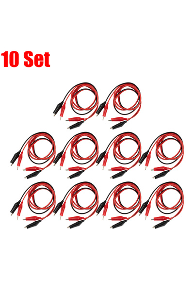 Choice3 ١٠ مجموعات من مشابك التمساح الحمراء والسوداء (١-٢٠ مجموعة) - أسلاك اخ...