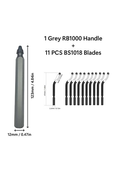 Choice5 مجموعة أدوات إزالة النتوءات الرمادية BS1010 مع 11 قطعة من الشفرات الد...
