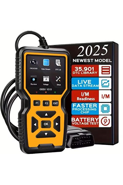 Choice جهاز فحص OBD2 الاحترافي الأصفر V519 موديل 2024 - أداة تشخيص بيانات فور...
