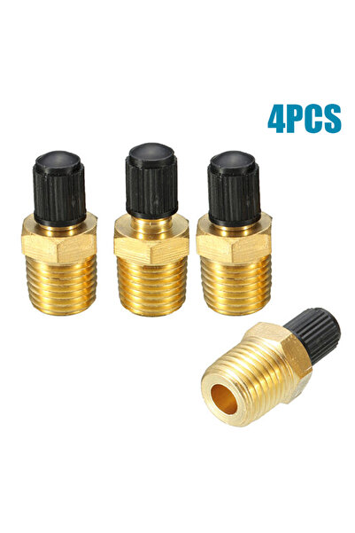 Choice 4Pcs 1/4" NPT MPT Tank Fill Valves Solid Brass With Core Black Plastic...