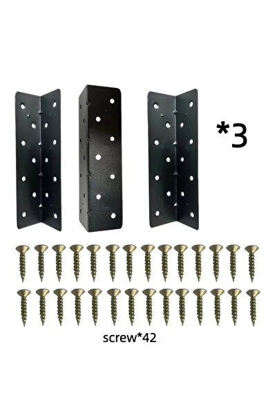 Choice دعامات زاوية سوداء كبيرة على شكل حرف L، 45 قطعة، 160 مم، مع 42 برغي - ...