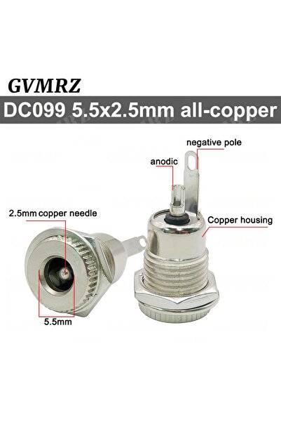 Choice9 5PCS Type5 5PCS DC-099 5.5x2.1mm/5.5mm x 2.5mm Metal DC Power Male Pl...