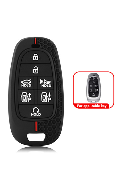 Choice1 غطاء مفتاح سيارة من السيليكون بسبعة أزرار لسيارات هيونداي سوناتا SEL ...