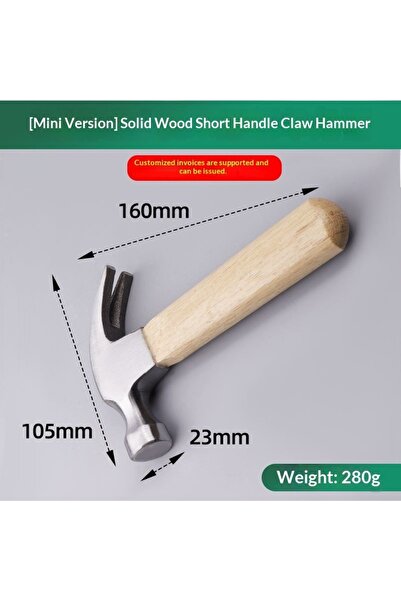 Choice3 claw hammer Mini Hammer High Carbon Steel Hammer Solid Wood Short Han...