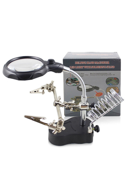 Choice 3.5X 12X Multi-function soldering iron station Portable auxiliary clam...