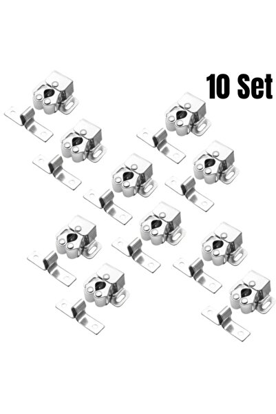 Choice Silver-10 Set 2/4/10 Sets Press Wardrobe Door Buckle Cabinet Latches D...