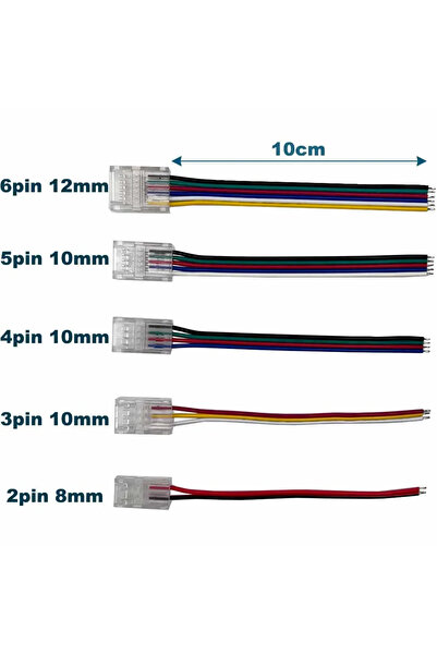 Choice9 10 قطع موصلات LED مفرد الرأس، 4 دبابيس - 10 مم، 2/3/4/5/6 دبابيس، موص...