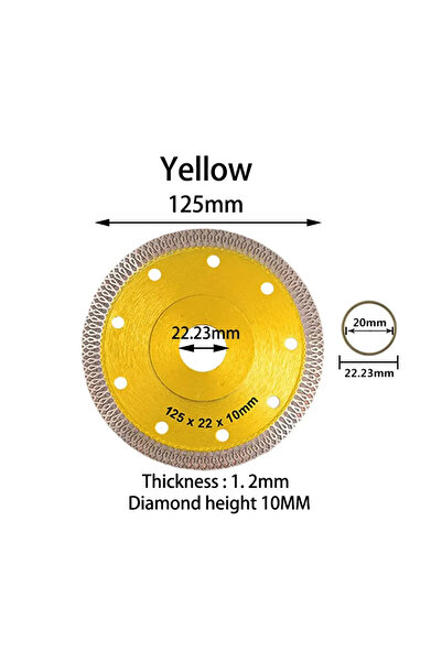 Choice8 Yellow 125mm 105MM/115MM/125MM Turbo Diamond Saw Blade Granite Marble...
