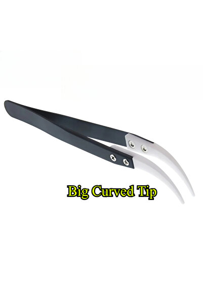 Choice4 مجموعة ملاقط كبيرة منحنية، 3 قطع، ملاقط سيراميك مضادة للكهرباء الساكن...