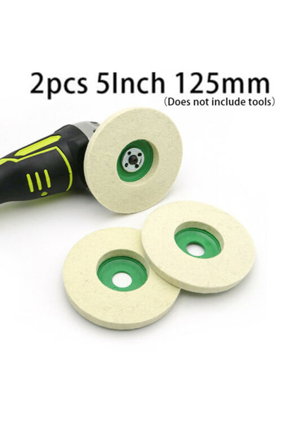 Choice قطعتان من وسادات تلميع وتجليخ من اللباد الصوفي مقاس 125 مم