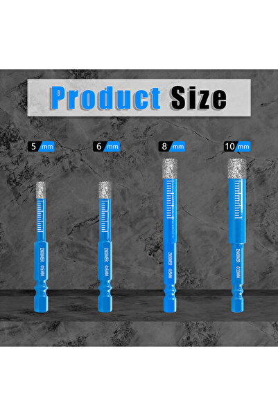 Choice8 Hexagonal 5-6-8-10mm 5-16mm Hexagonal Shank Brazed Dry Ceramic Tile D...