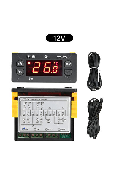 Choice DC 12V ETC-974 Intelligent Digital Display Temperature Controller DC12...