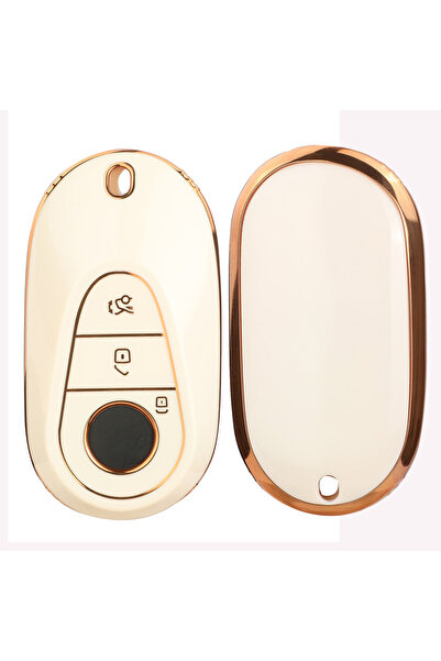 Choice1 WHITE jingyuqin TPU Car Key Case Fob Cover Holder Protect For Mercede...