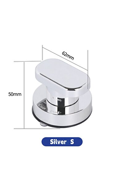 Choice مقبض دش فضي اللون، غير قابل للانزلاق، مزود بكوب شفط لا يترك أثراً، لا ...