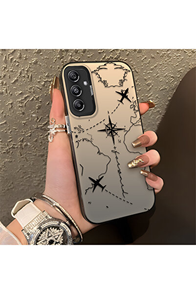 SLIMFELT Samsung Galaxy A24 Uyumlu Zarif Harita Desenli Kılıf, Düşmeye Dayanı...