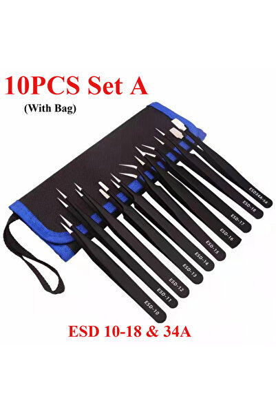 Choice3 مجموعة من 10 قطع، 1.5 مم، A مجموعة من 9 قطع، ملاقط من الفولاذ المقاوم...