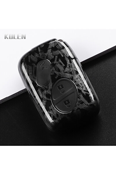 Choice11 غطاء مفتاح سيارة بثلاثة أزرار بتصميم ألياف الكربون ABS، مناسب لسيارا...