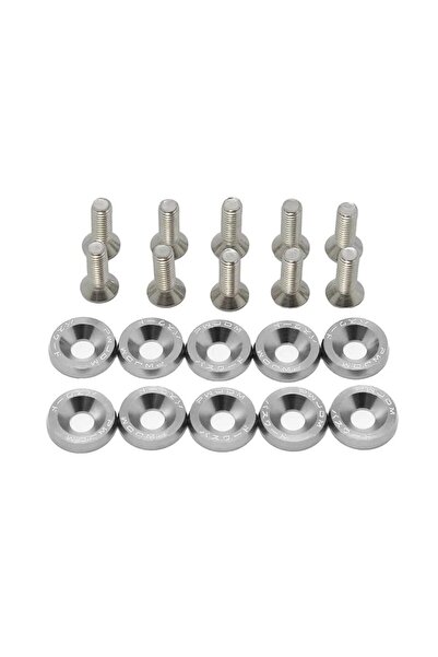 Choice مجموعة من 10 قطع من براغي سداسية فضية اللون مقاس M6 للسيارات، حلقات تث...