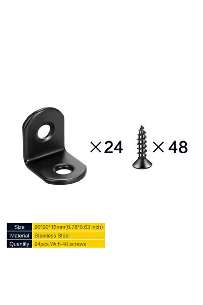 Choice 24 قطعة - 48 برغي، 5/ 24/ 40 قطعة، مجموعة دعامات زاوية من الفولاذ المق...