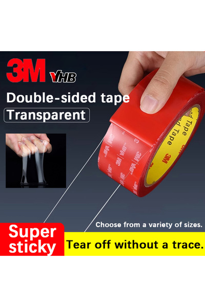 3M 10mm-0.39in 3M-118in Clear Double-sided Adhesive Tape - Transparent - Acry...