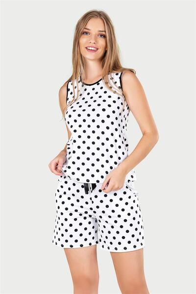 OBJE Women's White Polka Dot Pack Pocketed Shorts