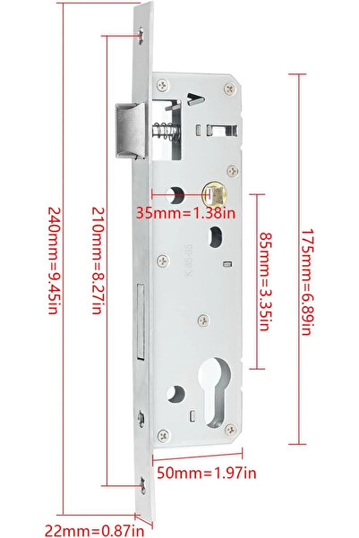 Choice3 35mm Stainless Steel Garden Door Lk Tubular Frame Mortise Lk 85 mm Ba...
