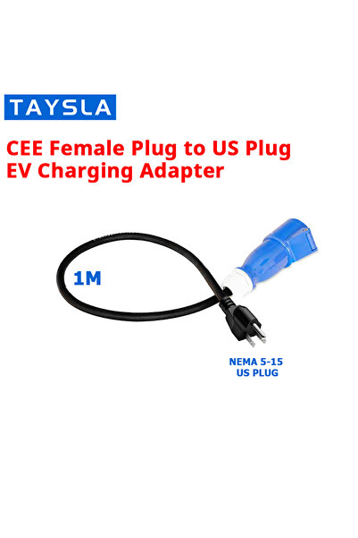 Choice CEE to US Plug 1M TAYSLA EV Portable Charger Schuko Plug To CEE Blue P...