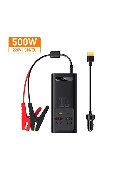 Baseus محول طاقة للسيارة بقدرة 500 واط، 220 فولت (إصدار أوروبي)، 150 واط، يحو...
