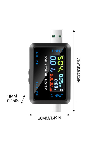 choice2 جهاز اختبار الشحن السريع USB Type-C، 10 في 1، مقياس الفولتية والتيار ...