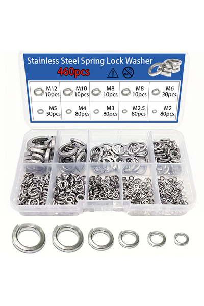 Choice 460 قطعة من حلقات زنبركية من الفولاذ المقاوم للصدأ، حلقات زنبركية مفتو...