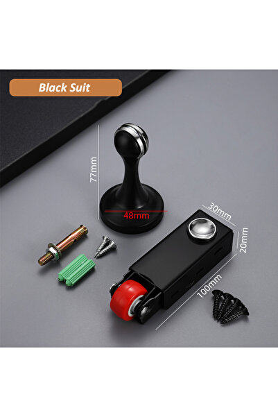 Choice عجلات سوداء صامتة لتحريك أسفل الباب، مانعة للترهل، بكرات ثابتة، مقاومة...