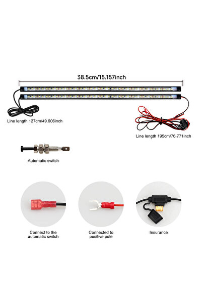 Choice شريط إضاءة LED للسيارة 2 في 1، مقاوم للماء، أبيض فائق السطوع، 12 فولت،...