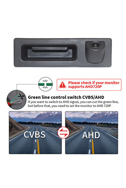 Choice كاميرا خلفية للسيارة 12 فولت CVBS-AHD AHD 1080P مثبتة على مقبض صندوق ا...