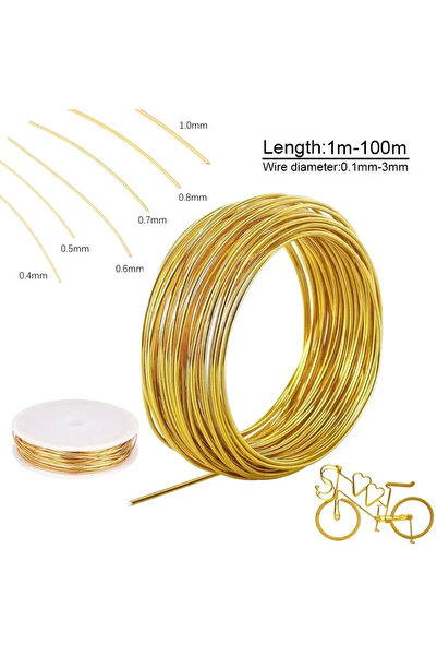 Choice19 سلك نحاسي ناعم بقطر 0.8 مم وطول 10 أمتار، لون ذهبي، مصنوع من النحاس،...