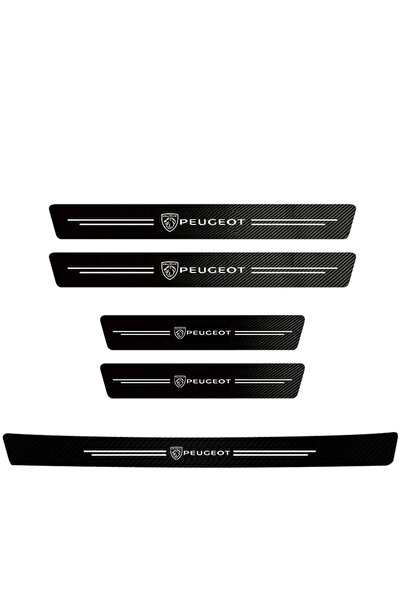Peugeot 5 قطع من ملصقات حماية عتبات أبواب السيارة المصنوعة من ألياف الكربون ث...