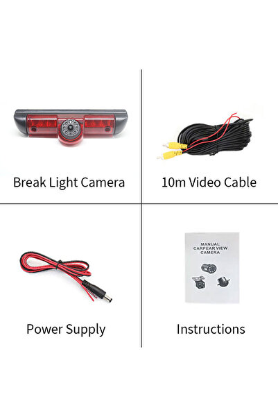 Choice كاميرا ضوء الفرامل 12 فولت، مقاومة للماء، رؤية ليلية، كاميرا خلفية لضو...